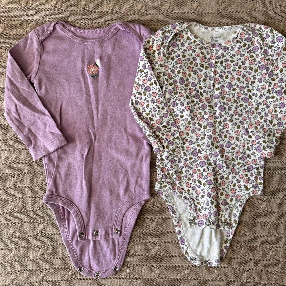 EUC Carter’s 3pc Baby Girl Mix’n’Match Bundle, Lilac Floral, 18 Months